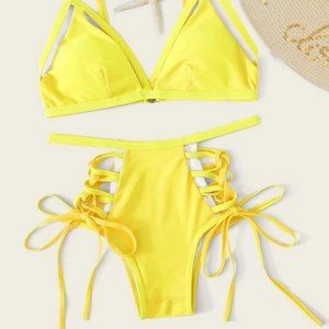 SHEIN Yellow Bikini Swimsuit